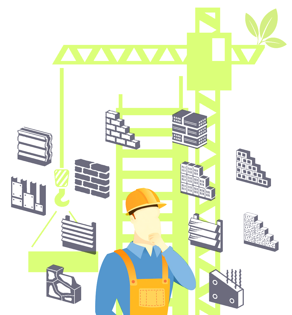 caucasian builder thinking vector 13681586